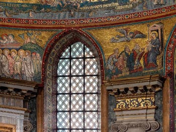 Adoration des mages, mosaïque de l'abside de la basilique Sainte Marie Majeure à Rome en Italie