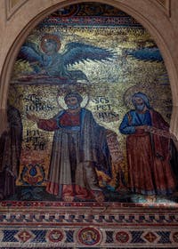 Mosaïque de Filippo Rusti, saint Jean-Baptiste et saint Pierre, loge des bénédictions de la Basilique Sainte Marie Majeure