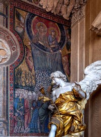 Mosaïque de Gaddo Gaddi, le miracle de la neige, loge des bénédictions de la Basilique Sainte Marie Majeure