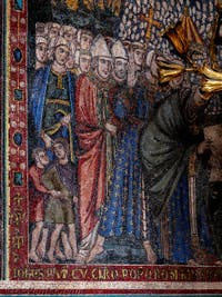 Mosaïque de Gaddo Gaddi, le miracle de la neige, loge des bénédictions de la Basilique Sainte Marie Majeure