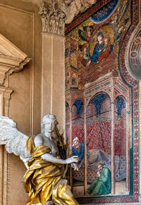 Mosaïques de Gaddo Gaddi, apparition de la Vierge en songe au pape Libère, loge des bénédictions de la Basilique Sainte Marie Majeure