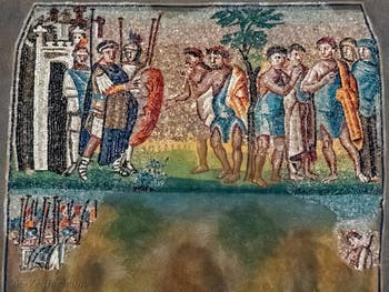 Rencontre de Jacob et Esaü et ses compagnons, Mosaïques côté latéral gauche dans la Basilique Sainte Marie Majeure à Rome