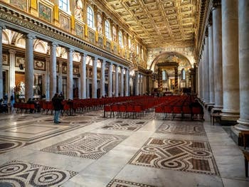 Nef centrale de la Basilique Sainte Marie Majeure à Rome