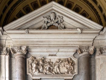 L'offre des biens du patricien Giovanni au pape Libère, portique de la Basilique Sainte Marie Majeure à Rome