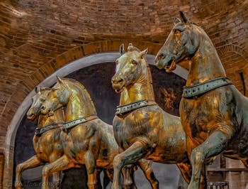 Die Pferde der Quadriga des Heiligen Markus von Lysippos von Sikyon, Markusdom in Venedig