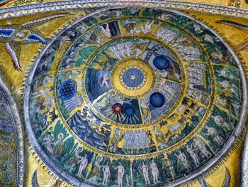 Cycle de la Création du Monde de la coupole de la genèse de la Basilique Saint-Marc, datant de la première moitié du XIIIe siècle