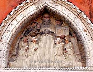 Lunette du Tabernacle - Saint Augustin entouré de ses moines