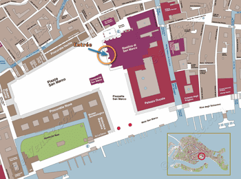 Lageplan des Markusdoms in Venedig Italien