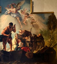 Giandomenico Tiepolo, Die Flucht nach Ägypten, Sant'Atanasio-Kapelle der Kirche San Zaccaria in Venedig