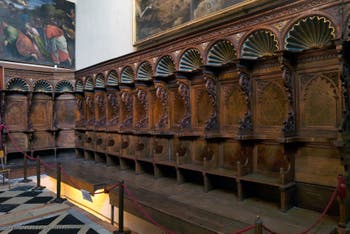 Stalles de la chapelle Sant'Atanasio, saint Athanase de Francesco et Marco Cozzi dans l'église San Zaccaria à Venise