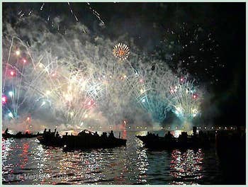 Les feux d'artifice de la fête du Redentore, du rédempteur à Venise