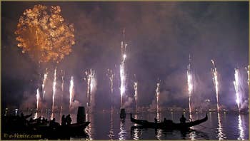 Les feux d'artifice de la fête du Redentore, du rédempteur à Venise