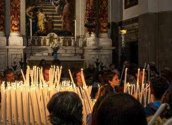 Les Vénitiens lors de la fête de la Madonna della Salute à Venise