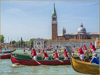 La fête de la Sensa à Venise devant le Campanile et l'île de San Giorgio Maggiore