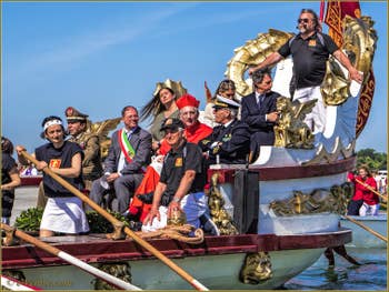 La fête de la Sensa à Venise, la Serenissima et ses officiels, Le maire, Monseigneur Moravia, le Patriarche de Venise et l'Amiral