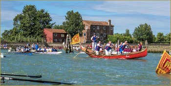 The Vogalonga along the island of Sant'Erasmo, in Venice's northern lagoon