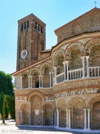 The Burano Campanile and the church of dei Santi Maria e Donato on the island of Murano in Venice