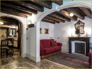 Le Salon de la petite maison Ca' Rio Marin Garzoti en location à Venise.