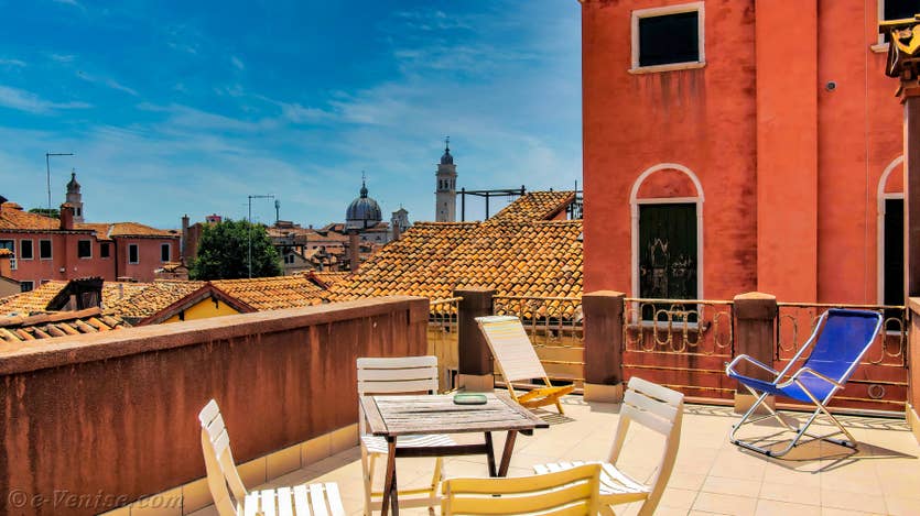 Location Lorenzo Severo Terrasse à Venise, la vue depuis la grande terrasse