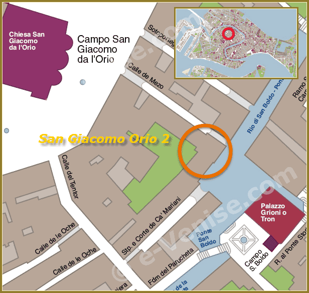Plan de Situation à Venise de San Giacomo Orio 2