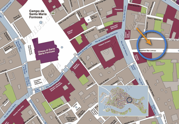 Location map of Lorenzo Severo Terrace in Venice