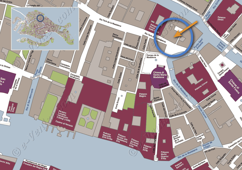 Plan de Situation à Venise de Santa Maria Terrasse