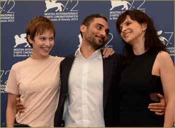 Lou de Laage, Piero Messina et Juliette Binoche à la Mostra de Venise, le Festival du Cinéma de Venise 2015