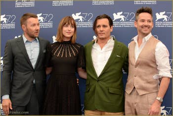Joel Edgerton, Dakota Johnson, Johnny Depp et Scott Cooper à la Mostra de Venise, le Festival du Cinéma de Venise 2015