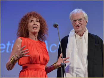 Sabine Azema avec Bertrand Tavernier, Lion d'Or pour la Carrière à la Mostra de Venise, le Festival du Cinéma de Venise 2015