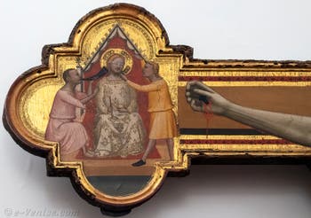 Bernardo Daddi, Crucifixion, huile sur bois et or, 1340-1345,  Galerie de l'Accademia à Florence en Italie