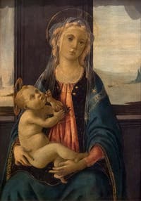 Botticelli, Madone de la Mer, huile sur bois, 1475-1480,  Galerie de l'Accademia à Florence en Italie