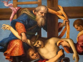 Filippino Lippi et Pietro Perugino, Déposition de croix, 1504-1507, huile sur bois, Galerie de l'Accadémia à Florence en Italie