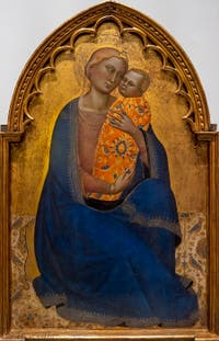 Jacopo di Cione, Madonna dell'Umilta, Vierge de l'humilité, détrempe sur bois, 1365-1370, Galerie de l'Accadémia à Florence en Italie