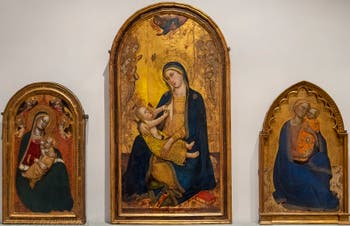 Maestro dell' Altare di San Niccolo, Vierge de l'humilité et anges, détrempe sur bois, 1360-1365, Galerie de l'Accademia Florence Italie