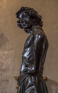 Andrea del Verrocchio, David, Sculpture bronze et or, 1466-1469, Musée du Bargello à Florence Italie