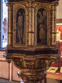 Art Florentin ou Siennois, Ciboire aux armes de la famille Costanzi, moitié du XVIe siècle, Musée du Bargello à Florence Italie