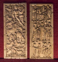 Art Italien, Adam au Paradis terrestre, Scène de la vie de saint Paul, Ve siècle, Musée du Bargello à Florence Italie