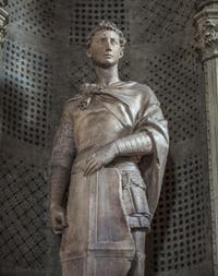 Donatello, saint Georges qui tue le dragon et délivre la princesse (prédelle), 1416-1417, Musée du Bargello à Florence Italie