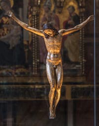 Michel-Ange Buonarroti, Crucifix, bois polychrome, 1495, Musée du Bargello à Florence Italie