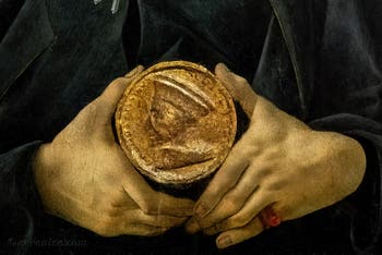 Sandro Botticelli, Portrait d'un jeune homme avec une médaille, 1475, Galerie Offices Uffizi, Florence Italie