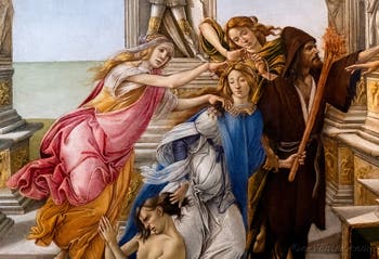 Sandro Botticelli, La Calomnie, 1495-1497, Galerie Offices Uffizi, Florence Italie