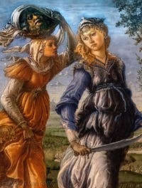 Sandro Botticelli, Le retour de Judith du camp ennemi à Béthulie, 1470, Galerie Offices Uffizi, Florence Italie