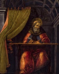 Sandro Botticelli, saint Augustin dans son cabinet d'études, 1490-1500, Galerie Offices Uffizi, Florence Italie