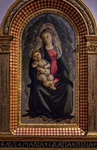 Sandro Botticelli, Vierge à l'Enfant en Gloire et Chérubins, 1469-1470, Galerie Offices Uffizi, Florence Italie