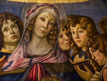 Botticelli, Annonciation, la Vierge 
