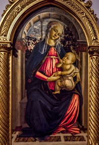 Sandro Botticelli, Vierge à la roseraie, 1467-1470, Galerie Offices Uffizi, Florence Italie