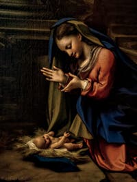 Correggio, La Vierge en adoration de l'enfant, 1524-1526, Galerie des Offices Uffizi à Florence en Italie