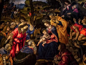 Filippino Lippi, Adoration des Mages, 1496, Galerie des Offices Uffizi à Florence en Italie