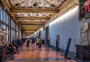 La Galerie des Offices, les Uffizi à Florence en Italie