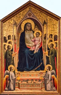 Giotto, Majesté, Vierge de tous les Saints, 1310, Galerie Offices Uffizi, Florence Italie